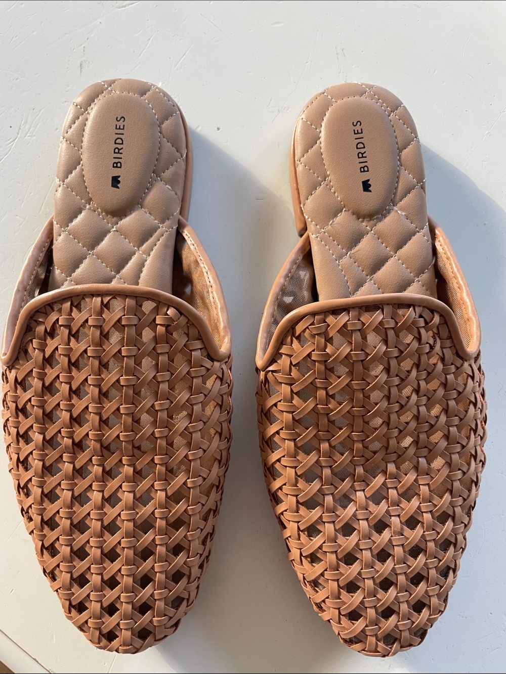 Birdies Woven Slip-On Mule in Tan Peach